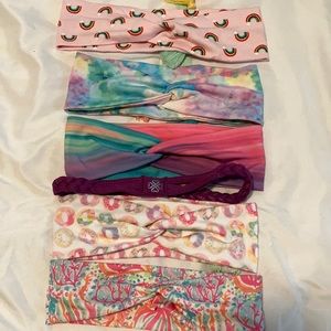 5 rainbow / tye dye headbands